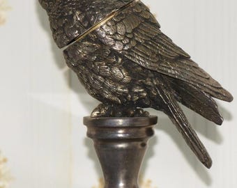 Antique Imperial Clock Owl Figure Gilt Bronze Verge Fusee-Tsar Hunting Trophy