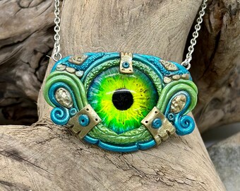 Eye Of The Ancients Blue and Green Necklace