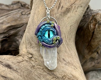 Eye Of The Beholder Crystal Necklace, Blue and Purple
