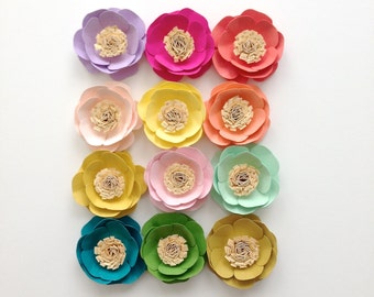 Paper flowers set of four - you choose colors