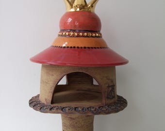 Bird feeder, ceramic feeder, bird accessories, feeding station, garden ceramics, garden bird station, winter feeding, bird house, unique,