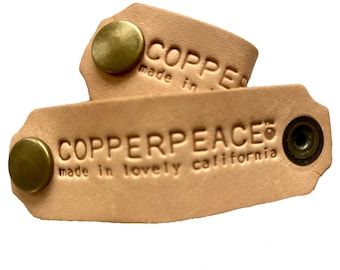 Leather snap cord wrangler - Cordito Set of 2 headphone or cable organizers