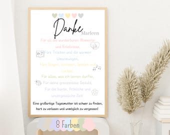 Personal farewell gift | Kindergarten farewell | Farewell card for educators | Daycare thank you card | Daycare farewell gift