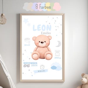 Cartello di nascita personalizzato | Annuncio di nascita | Poster di nascita | Regalo per la nascita | Poster con data di nascita | Stampabile