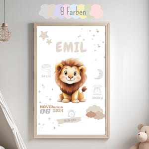 Tablero de nacimiento personalizado | Anuncio de nacimiento | Póster de nacimiento | Regalo de nacimiento | Póster de fecha de nacimiento | Animales de safari | Imprimible