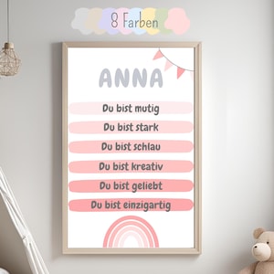Affirmation picture rainbow personalized with name | Gift decoration pictures children's room | PDF | Affirmations positive beliefs