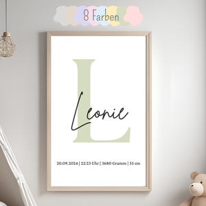 Poster con nome personalizzato | Scala poster nascita | Tema natale | Nome poster bambino | Minimalista | nascita | Scaricamento digitale