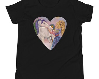 Rainbow Brite / Corazón liso / Arte de fans / Camiseta de manga corta para jóvenes