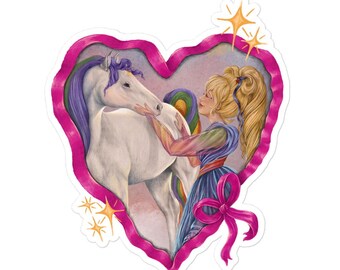 Cinta rosa Rainbow Brite. Pegatinas sin burbujas.