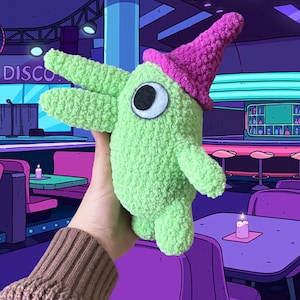 GLEP Lächelnde Freunde handgemachte Plüsch häkeln Amigurumi Stofftier | NEUES Neon Farbdesign