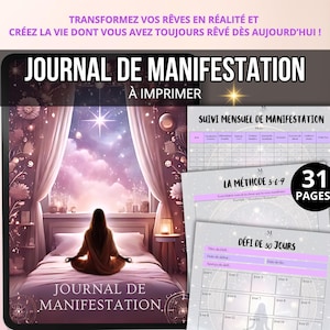 Printable Manifestation Journal, Law of Attraction, Visualization, Wellness Routine, Intuitive Writing & Mental Reprogramming