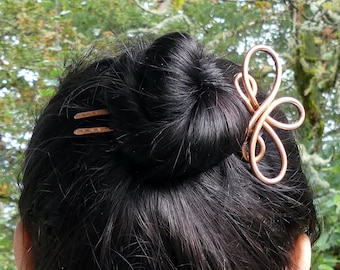 Serenity: Skyheart Copper Hair Fork – Handmade Copper Hair Accessory for Secure Buns & Everyday Updos