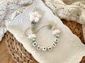 Personalized white flower pacifier clip - baby girl gift - silicone pacifier clip - baby shower - Personalized pacifier clip product logo