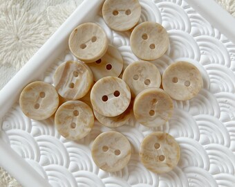 50 Khaki Brown Marble Resin Buttons: 11mm Sewing Supplies