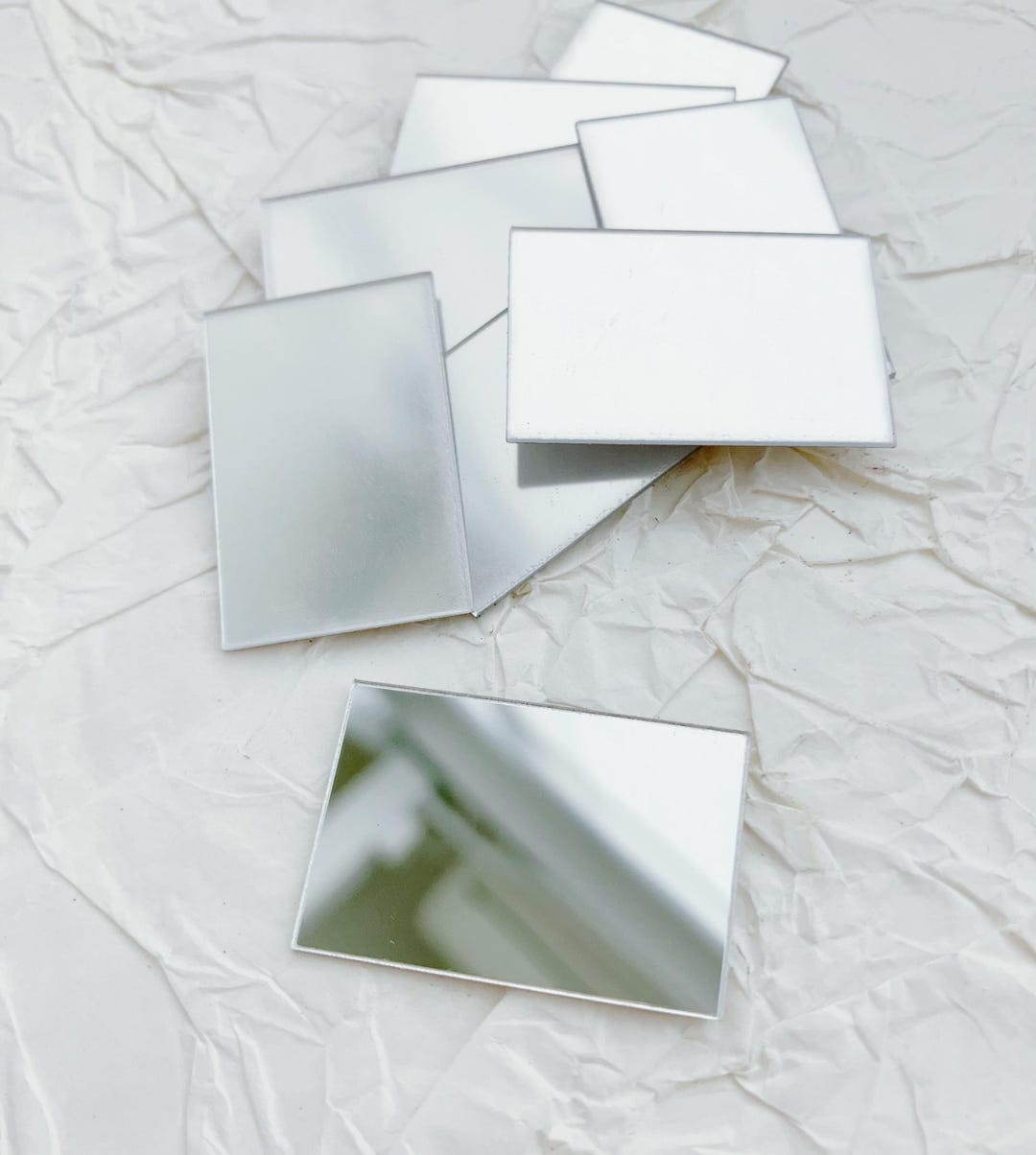 2x3cm Thin Rectangle Plastic Mosaic Tiles Flexible Flakes Safety Mirror ...