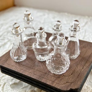 1pcs Small clear glass vintage various shape bottle vial cork mini craft charms pendant Jewelry Making