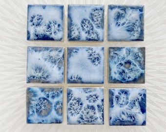 30pcs 2cm Dark blue 07 square glazed ceramic mosaic tiles broken pieces supply
