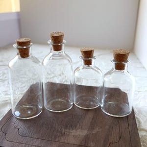2pcs 34/45x20mm Plain clear glass bottle vial cork mini craft charms pendant Jewelry Making