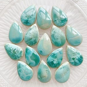 25pcs 2.9x1.9cm Green water drop irregular glazed ceramic mosaic tiles broken pieces supply