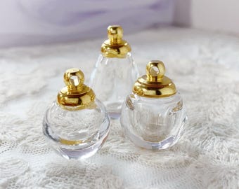 1pcs THICK Mini Glass container screw air tight Bottle Charms
