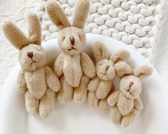 2pcs 80/55mm Small fluffy short fur stuffed rabbit bunny charms toy sewing