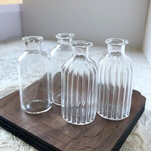 2pcs 45x20mm striped plain pattern clear glass bottle vial mini craft charms pendant Jewelry Making