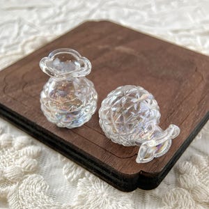 2pcs 23X20mm Small pearly shiny clear glass bottle vase vial mini craft charms pendant Jewelry Making