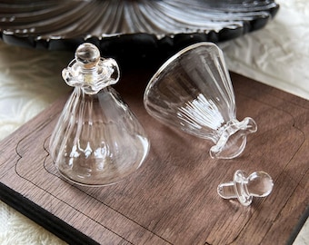 1pcs 35x27mm Small clear glass bottle vial glass lid cork mini craft