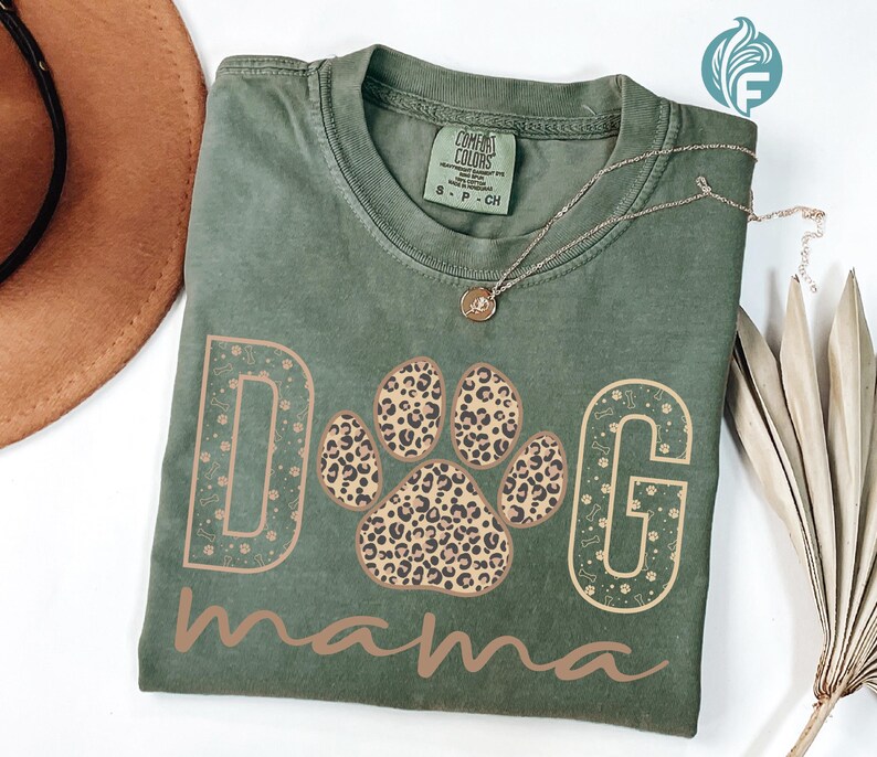 Comfort Colors® Dog Mama Shirt, Dog Mom Shirt, Dog Mama Era, Womens Shirts, Dog Lover Shirt, Dog Mom Gift, Gift For Mom, Pet Lover Shirt Moss
