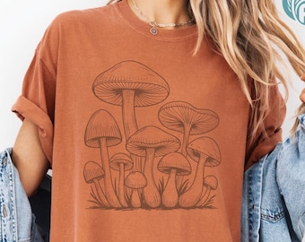 Comfort Colors Mushroom Graphic Shirt, Cottagecore Tee