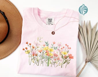 Comfort Colors Wildflower Shirt: Floral Graphic Tee