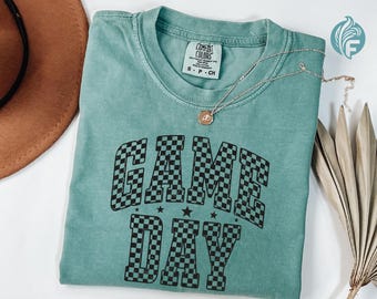 Comfort Colors Checkered Game Day Shirt: Sports Mom Tee