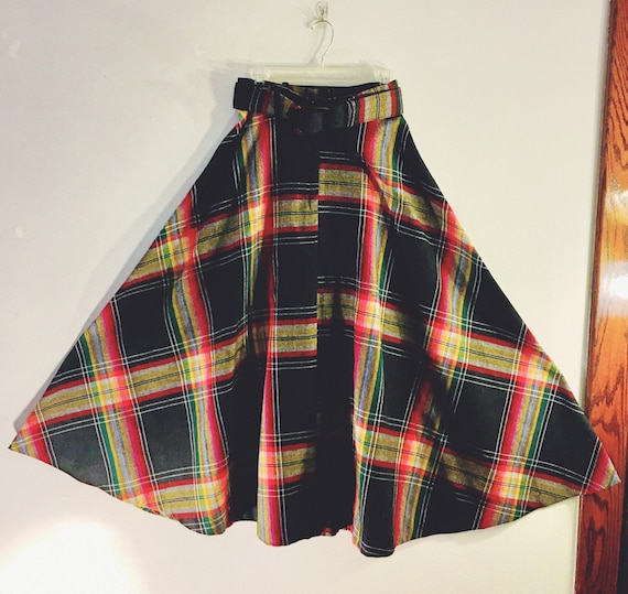 Late 40s/Early 50s Madras Plaid Skirt
