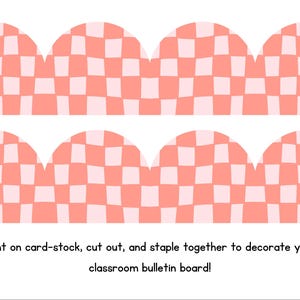 Coral checkered/ checkerboard border