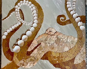 Octopus eggshell mosaic giclee