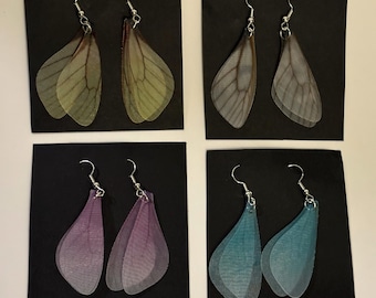 Translucent Dragonfly Wing Earrings – Lightweight Fairycore Jewelry