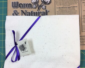 12 cuadrados precortados de guata de algodón/poliéster de 25 cm, cálidos y naturales: agarraderas para colchas de trapo, hechas en EE. UU.