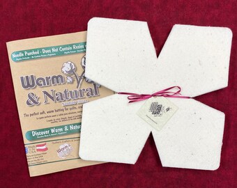 Plantillas cuadradas precortadas para fundas de cuencos de 10 pulgadas. Guata de algodón natural y cálido para forro de fundas de cuencos de sopa. Envío gratuito. Fabricado en EE. UU.