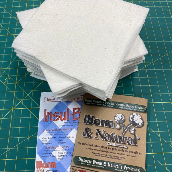 36 - 9" (Makes 12 Pot Holders) Kit Pre Cut Ready to Make Hot Pad Lining Squares Warm Company Insulbright Lining Warm Natural Cotton Batting
