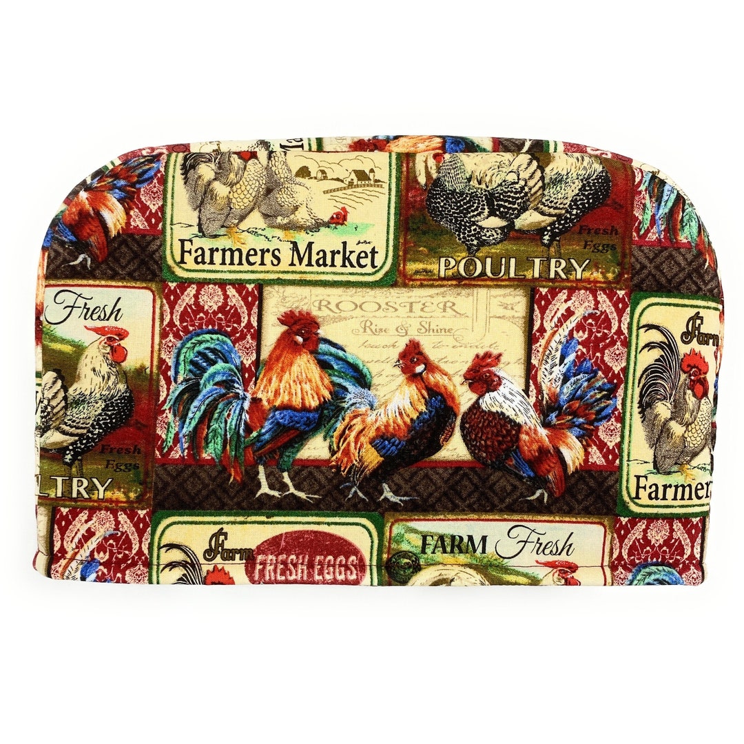 4 Slice Slot Roosters Farmer's Market Barnyard Poultry Fresh Eggs Red