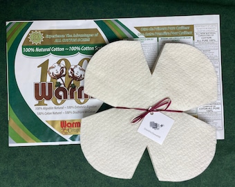 24 plantillas precortadas de 10" para fundas de cuencos, relleno cálido de guata 100% algodón.