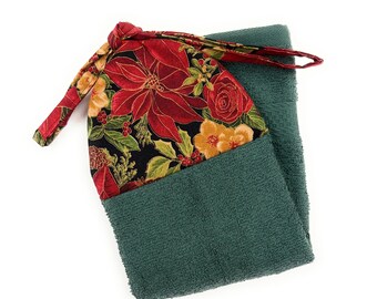 Piñas de Pascua rojas para Navidad, para atar, se quedan fijas, para cocina, baño, estufa, refrigerador, lazo para colgar, toalla de mano para platos, la que cose