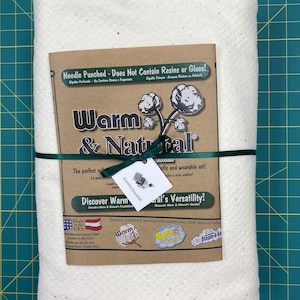18&quot; x 90&quot; (1/2 yard) Warm Natural Cotton Batting for Rag Quilts Soup Bowl Cozy Cozies Hot Pot Holder Hot Plate Pan Trivet Hot Pad Lining