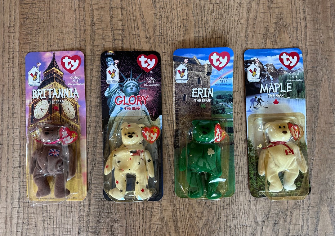 Complete Set 4 Mcdonald's TY Beanie Babies Bears - Glory
