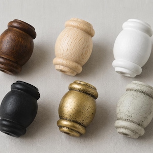 2 tiradores de cordón/lámpara de madera maciza - Tulipán y bellotas - Paquete de 2