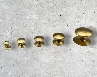 Timeless Victorian Solid Brass Drawer Knob - Available Sizes 13mm to 50mm Diameter (Includes Screws)
