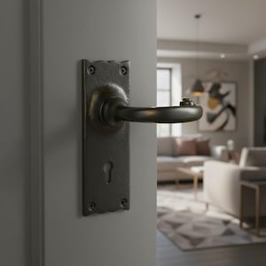 Black Merlin Lever Lock 51x155mm - Traditional Internal Door Handle