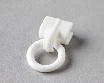 10 anillas con clip para estores romanos - Blancas - Se adaptan a varillas de 4 mm - Paquete de 10