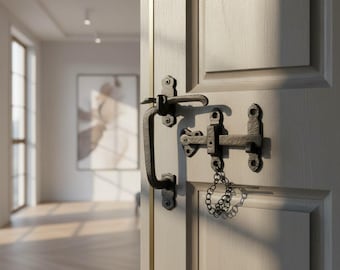 Zwarte duimvergrendelingsset - Traditioneel deurbeslag voor landhuisdeuren