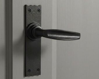 Manilla de puerta tradicional Isabella negra de 38 x 155 mm
